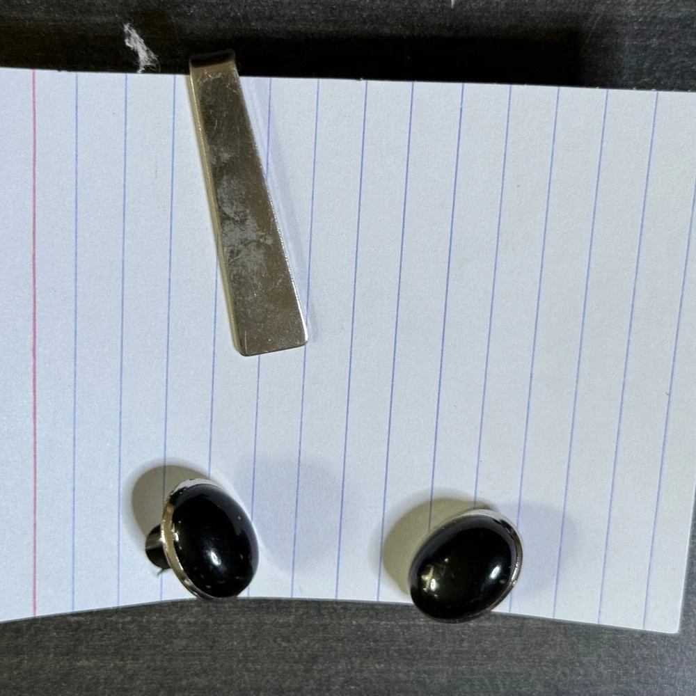 Cufflinks Tie Clip Set Vintage Style Formal Wear Accessories